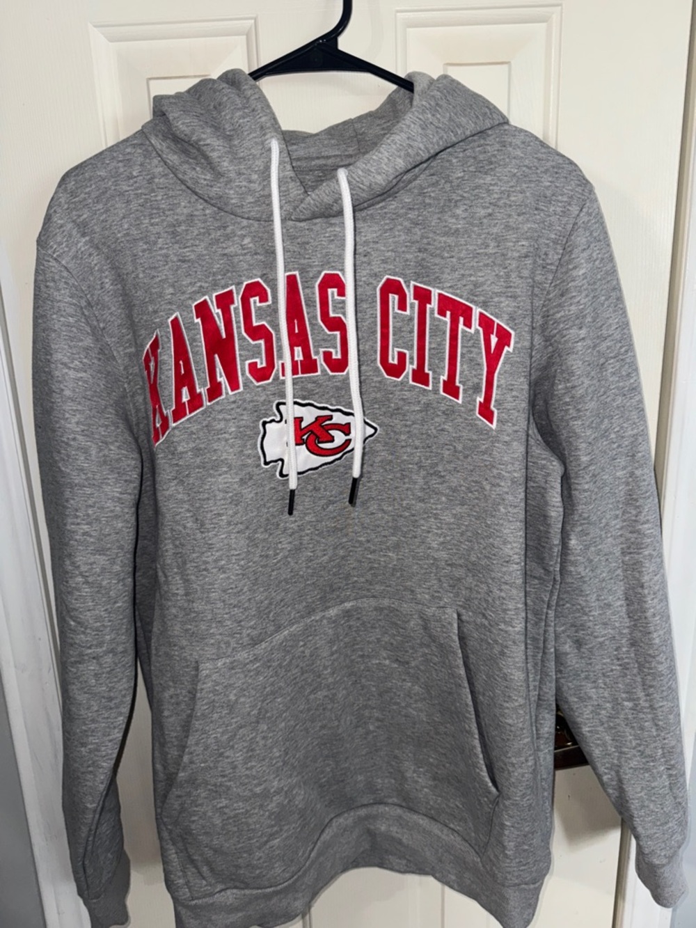 STARTER Kansas City Grey Hoodie with Red Lettering